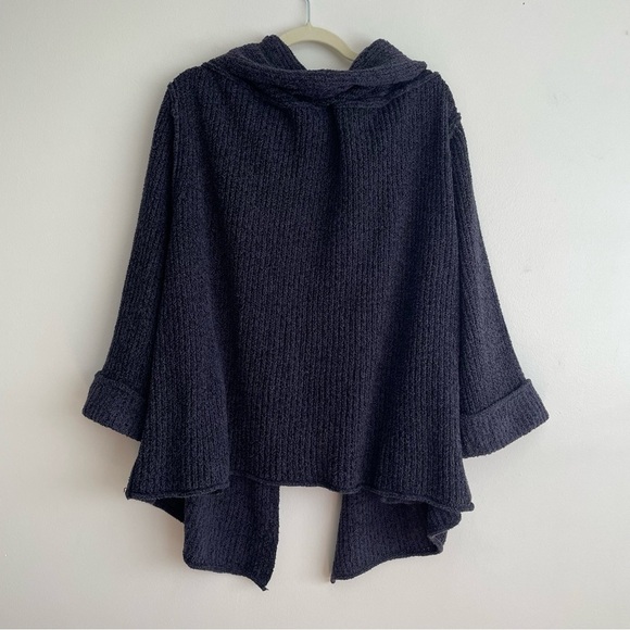 Free people Low tide cardigan navy blue knit sweater open slouchy extra small S - Picture 3 of 13